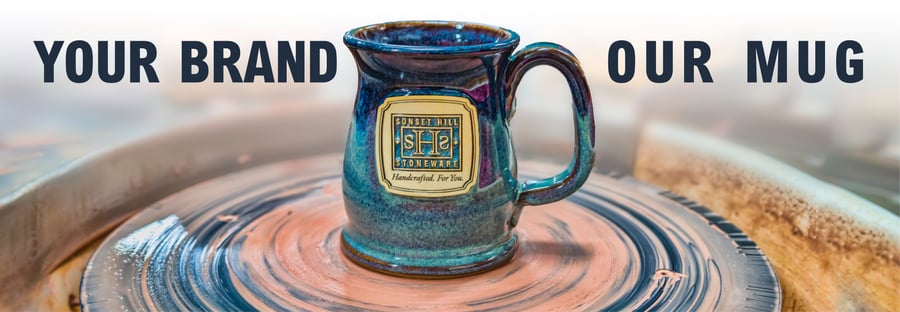 Sunset Hill Stoneware. Your brand, our mug for corporate mugs.