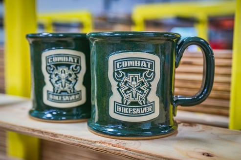 Combat Bikesaver mugs in Hunter Green