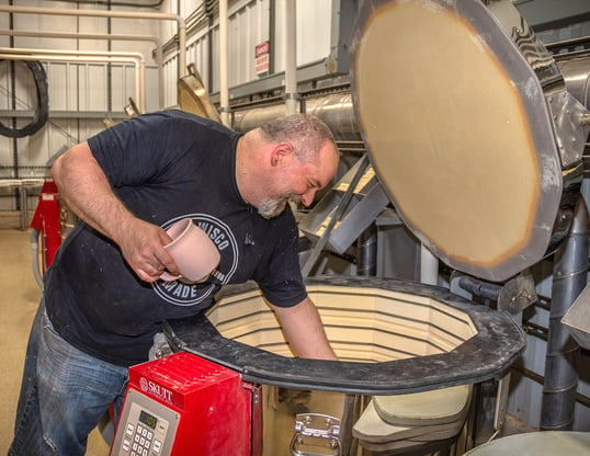 Wade Pratt in the kiln room at Sunset Hill Stoneware