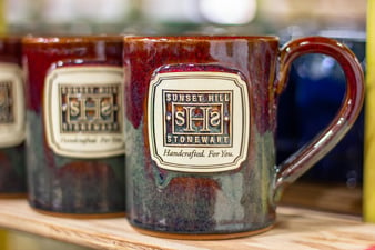 Sunset Hill Stoneware Logo Mug in Cranberry Bog