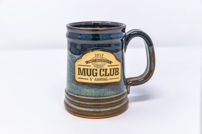 Mad Anthony 5th annual mug club stein from Sunset Hill Stoneware