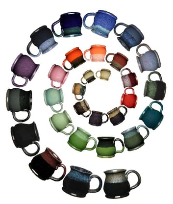 Spiral of Sunset Hill Stoneware mugs