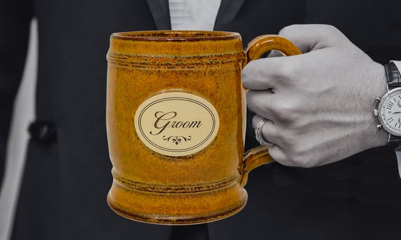 Wedding mugs groom flat