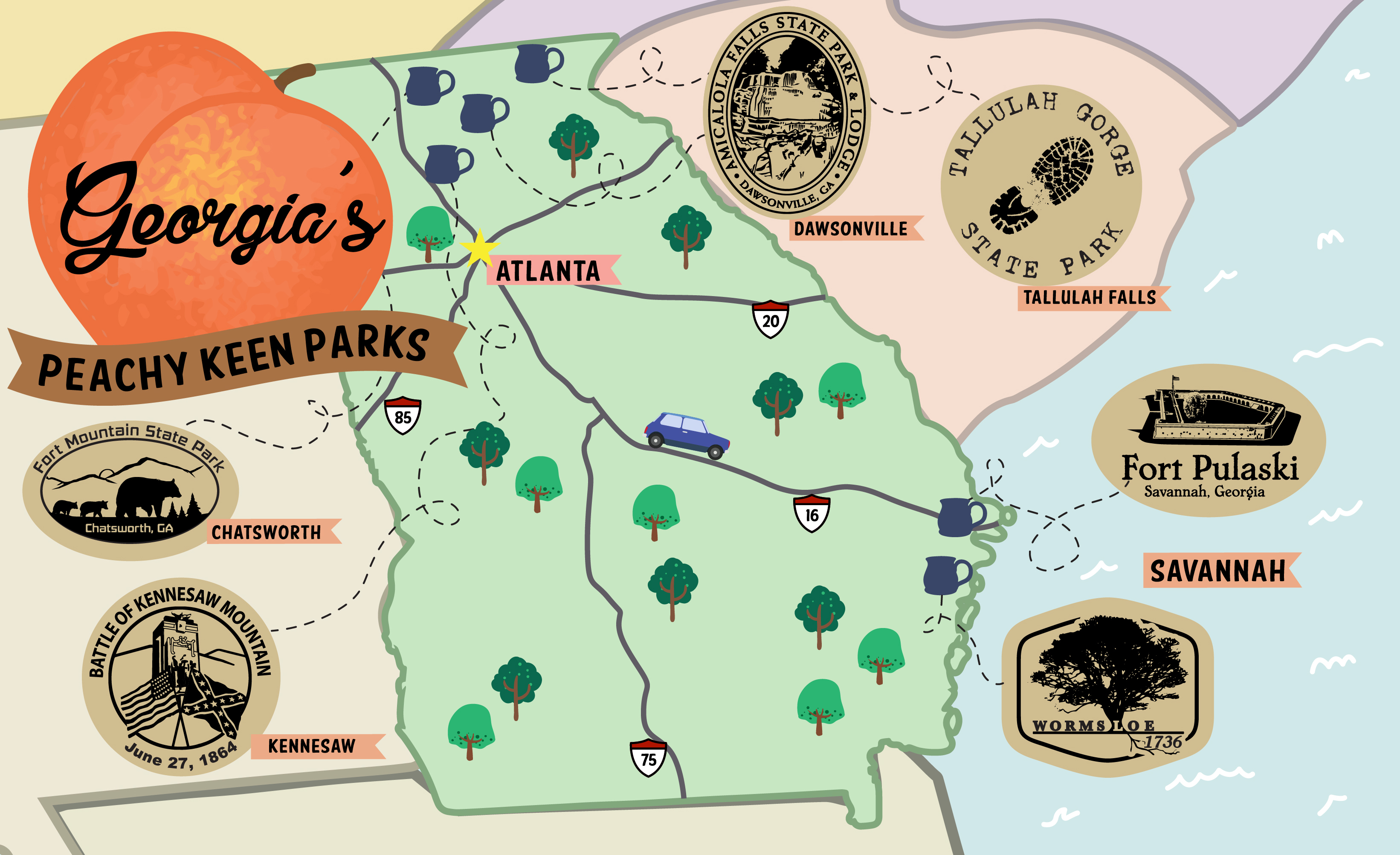 Peachy Keen Parks: Parks in Georgia with Sunset Hill Stoneware